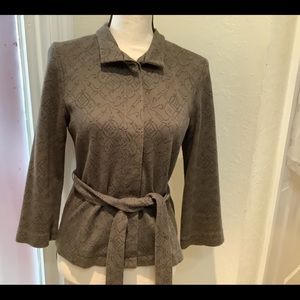 LIGHT BROWN AND BLACK KNIT JACKET